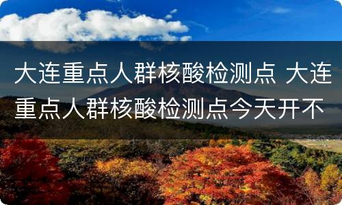 大连重点人群核酸检测点 大连重点人群核酸检测点今天开不开