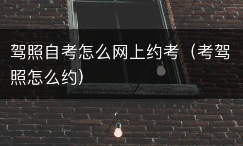 驾照自考怎么网上约考（考驾照怎么约）