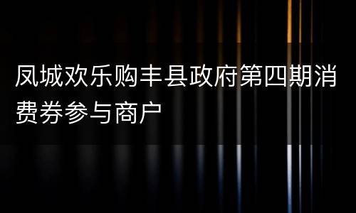 凤城欢乐购丰县政府第四期消费券参与商户