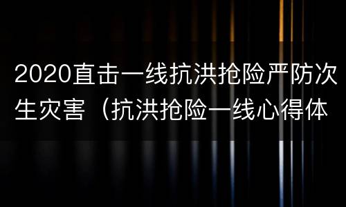 2020直击一线抗洪抢险严防次生灾害（抗洪抢险一线心得体会）