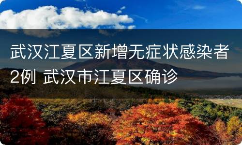 武汉江夏区新增无症状感染者2例 武汉市江夏区确诊