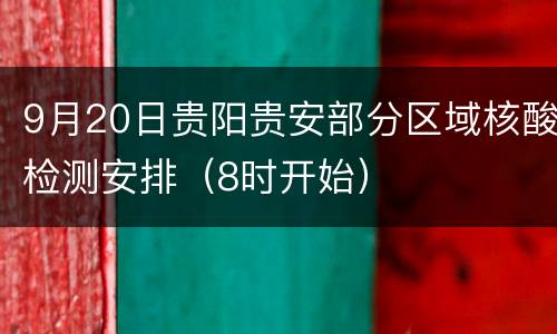 9月20日贵阳贵安部分区域核酸检测安排（8时开始）