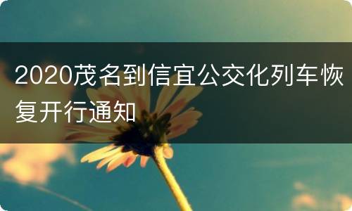 2020茂名到信宜公交化列车恢复开行通知