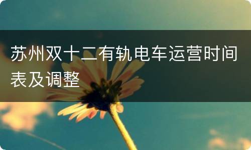 苏州双十二有轨电车运营时间表及调整