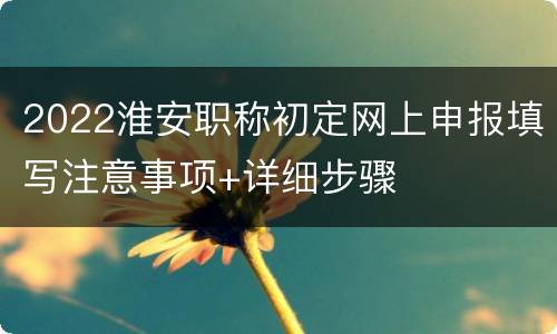 2022淮安职称初定网上申报填写注意事项+详细步骤