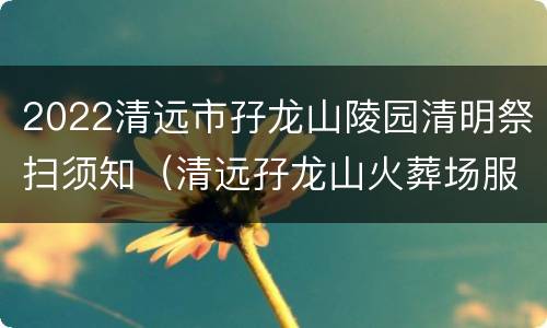 2022清远市孖龙山陵园清明祭扫须知（清远孖龙山火葬场服务电话是多少）