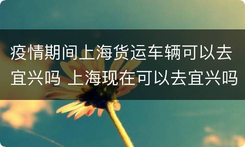 疫情期间上海货运车辆可以去宜兴吗 上海现在可以去宜兴吗