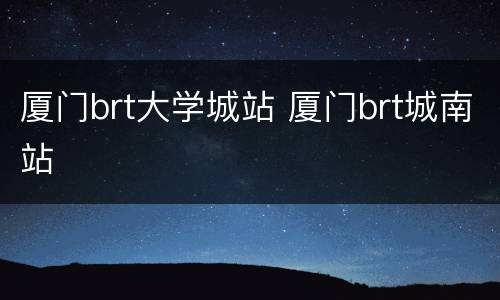 厦门brt大学城站 厦门brt城南站