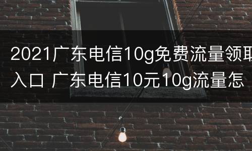 2021广东电信10g免费流量领取入口 广东电信10元10g流量怎么开通
