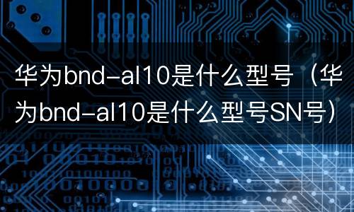 华为bnd-al10是什么型号（华为bnd-al10是什么型号SN号）