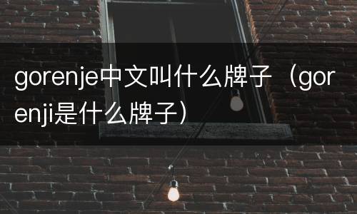 gorenje中文叫什么牌子（gorenji是什么牌子）
