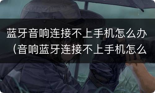 蓝牙音响连接不上手机怎么办（音响蓝牙连接不上手机怎么回事）