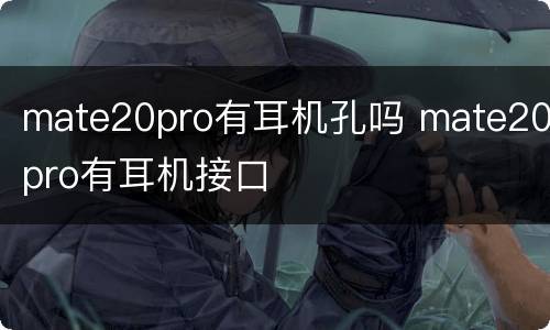 mate20pro有耳机孔吗 mate20pro有耳机接口