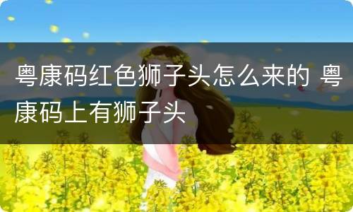 粤康码红色狮子头怎么来的 粤康码上有狮子头