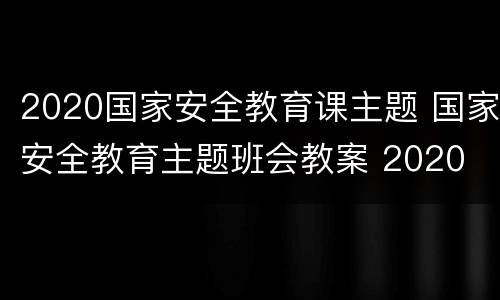 2020国家安全教育课主题 国家安全教育主题班会教案 2020