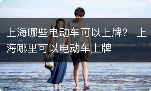 上海哪些电动车可以上牌？ 上海哪里可以电动车上牌