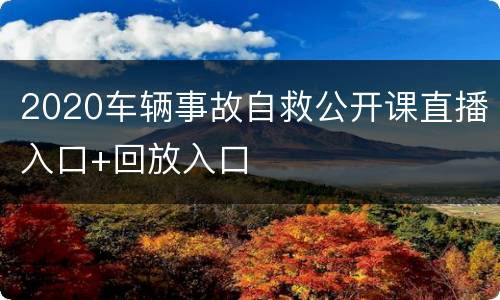 2020车辆事故自救公开课直播入口+回放入口