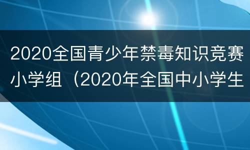 2020全国青少年禁毒知识竞赛小学组（2020年全国中小学生禁毒知识竞赛）