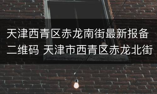 天津西青区赤龙南街最新报备二维码 天津市西青区赤龙北街道办事处