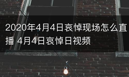 2020年4月4日哀悼现场怎么直播 4月4日哀悼日视频