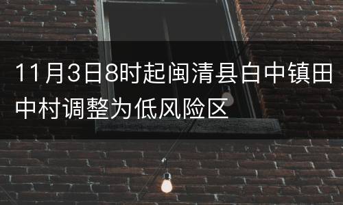 11月3日8时起闽清县白中镇田中村调整为低风险区
