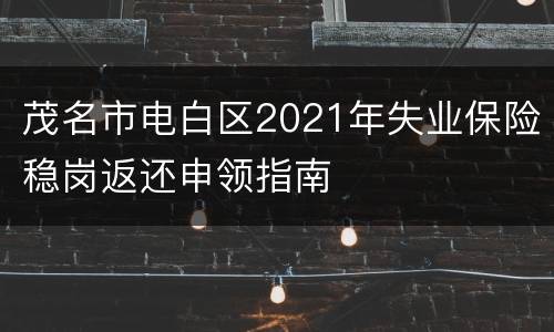 茂名市电白区2021年失业保险稳岗返还申领指南