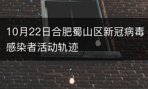 10月22日合肥蜀山区新冠病毒感染者活动轨迹