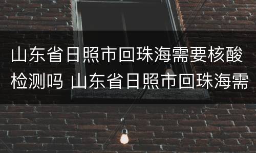 山东省日照市回珠海需要核酸检测吗 山东省日照市回珠海需要核酸检测吗