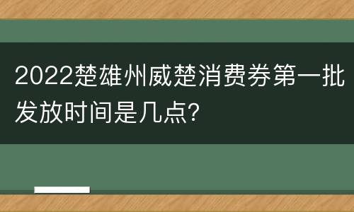 2022楚雄州威楚消费券第一批发放时间是几点？