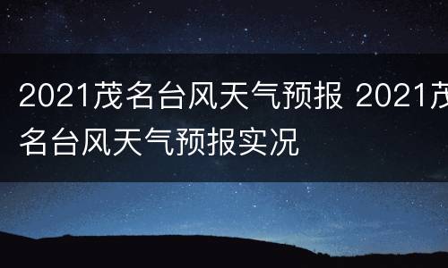 2021茂名台风天气预报 2021茂名台风天气预报实况