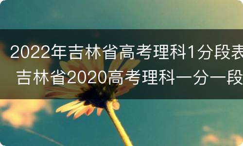 2022年吉林省高考理科1分段表 吉林省2020高考理科一分一段