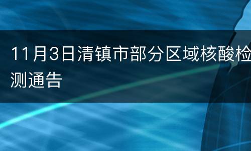11月3日清镇市部分区域核酸检测通告