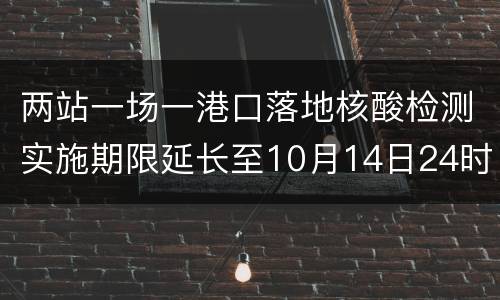 两站一场一港口落地核酸检测实施期限延长至10月14日24时