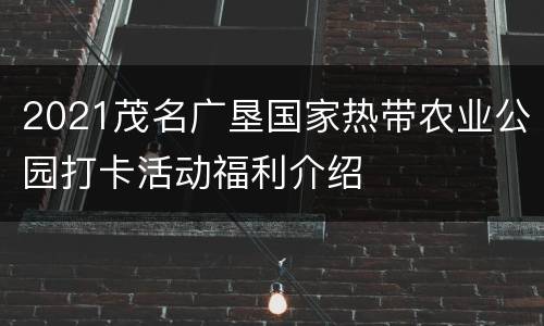 2021茂名广垦国家热带农业公园打卡活动福利介绍