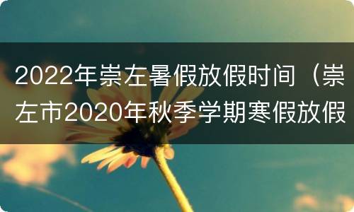 2022年崇左暑假放假时间（崇左市2020年秋季学期寒假放假时间）