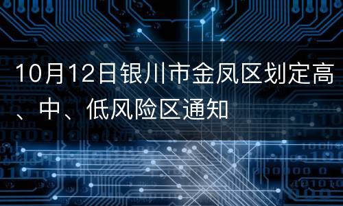 10月12日银川市金凤区划定高、中、低风险区通知