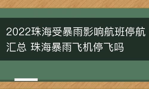 2022珠海受暴雨影响航班停航汇总 珠海暴雨飞机停飞吗