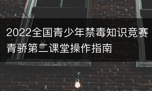 2022全国青少年禁毒知识竞赛青骄第二课堂操作指南