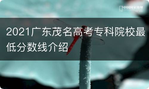 2021广东茂名高考专科院校最低分数线介绍