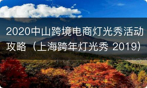 2020中山跨境电商灯光秀活动攻略（上海跨年灯光秀 2019）