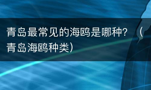 青岛最常见的海鸥是哪种？（青岛海鸥种类）