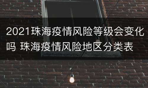 2021珠海疫情风险等级会变化吗 珠海疫情风险地区分类表