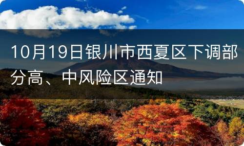 10月19日银川市西夏区下调部分高、中风险区通知