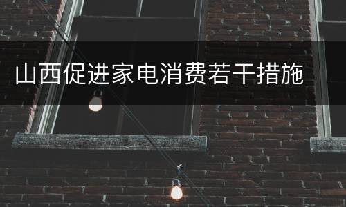 山西促进家电消费若干措施