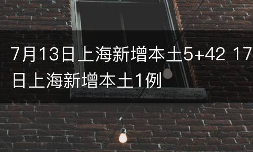 7月13日上海新增本土5+42 17日上海新增本土1例
