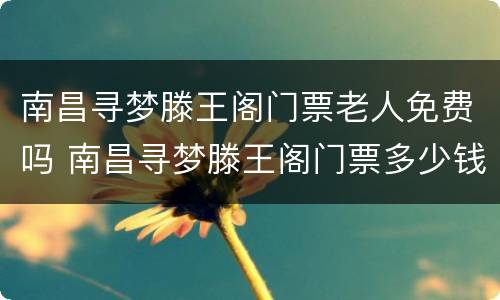 南昌寻梦滕王阁门票老人免费吗 南昌寻梦滕王阁门票多少钱