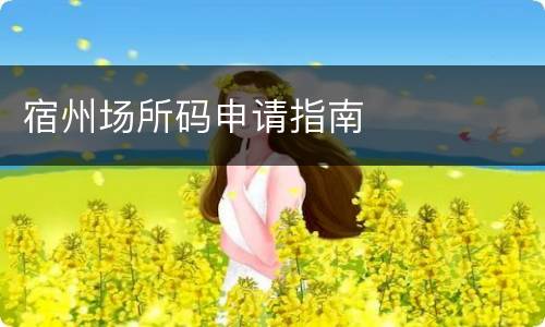 宿州场所码申请指南
