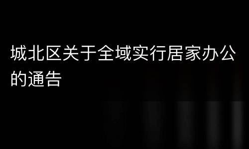 城北区关于全域实行居家办公的通告