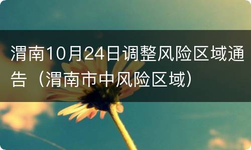 渭南10月24日调整风险区域通告（渭南市中风险区域）