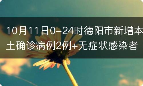 10月11日0-24时德阳市新增本土确诊病例2例+无症状感染者2例